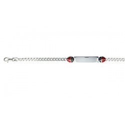 Bracelet  Argent Bébé Coccinelle gravé
