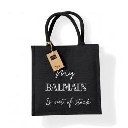 Sac toile de jute noir personnalisé