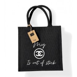 Sac toile de jute noir personnalisé 2