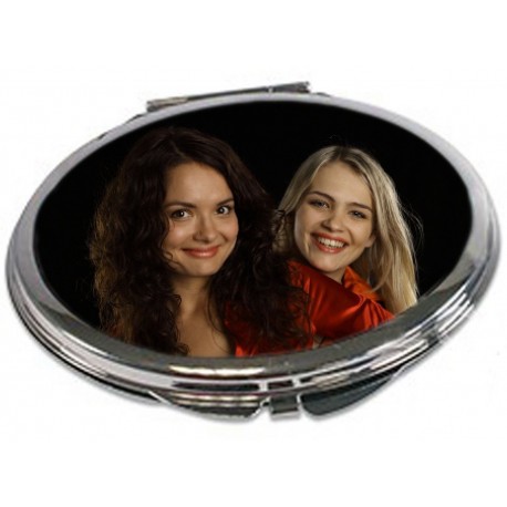 Miroir de poche ovale personnalisé