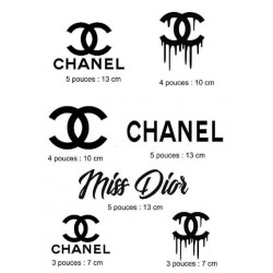 Planche stickers luxe Chanel et Dior