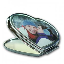 Miroir de poche coeur personnalisé 2