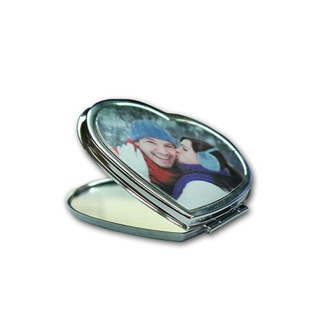 Miroir de poche coeur personnalisé