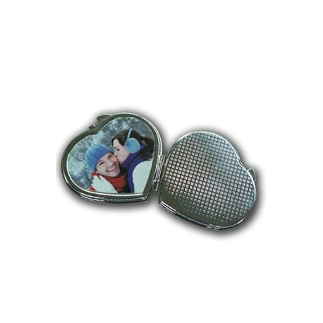 Miroir de poche coeur personnalisé