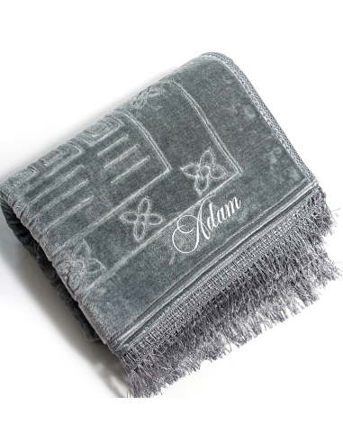 Tapis prière personnalisé gris