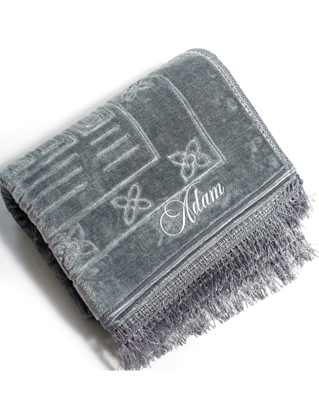 Tapis prière personnalisé gris