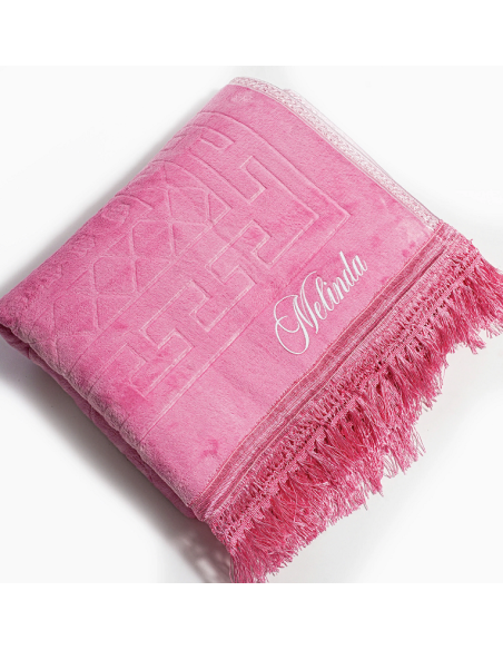 Tapis prière personnalisé rose