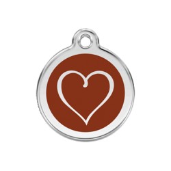 Médaille Chien Red Dingo Coeur Marron