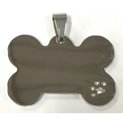 Médaille Chien Os Strass 2