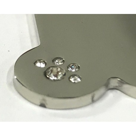 Médaille Chien Os Strass