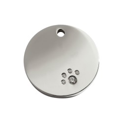 Médaille Chien Ronde Strass 2