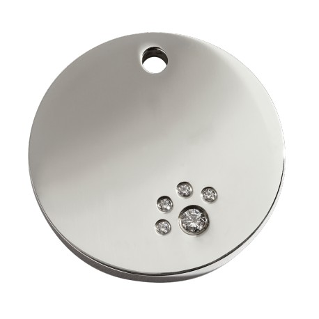 Médaille Chien Ronde Strass