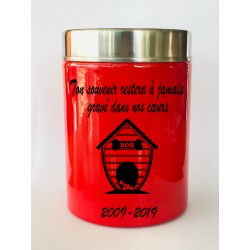Urne funeraire animaux niche rouge