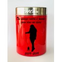 Urne funeraire animaux femme rouge