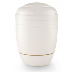 Urne Funéraire blanche marbré et or 2