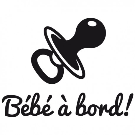 Autocollant Sticker Bebe A Bord Tetine Bebe