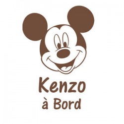 Sticker bb à bord Mickey avec prenom