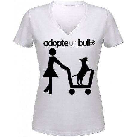 Tee shirt  Femme "Adopte un Bull"